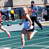 Freshman Megan Gular, pictured in action earlier this season, ran a 26.41 in the 200m Dash at Park Rapids on April  23.