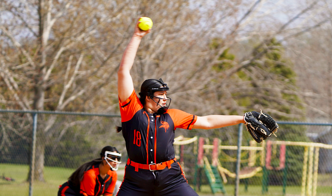 Pitching is Zayli Arrow hurled for two victories in a doubleheader sweep of Perham last week.